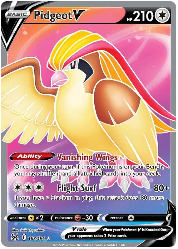 Pidgeot V Full Art - Lost Origin