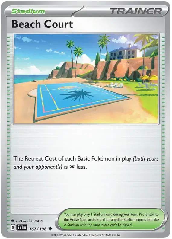Beach Court Reverse Holografico - Scarlet & Violet Base Set