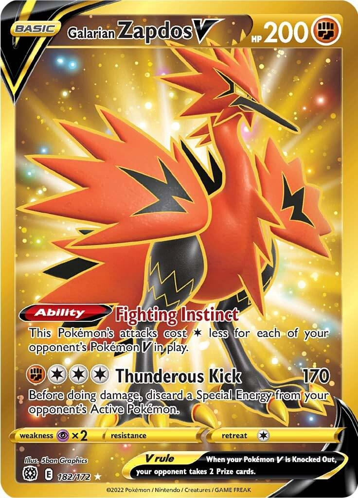 Galarian Zapdos V Golden - Brilliant Stars
