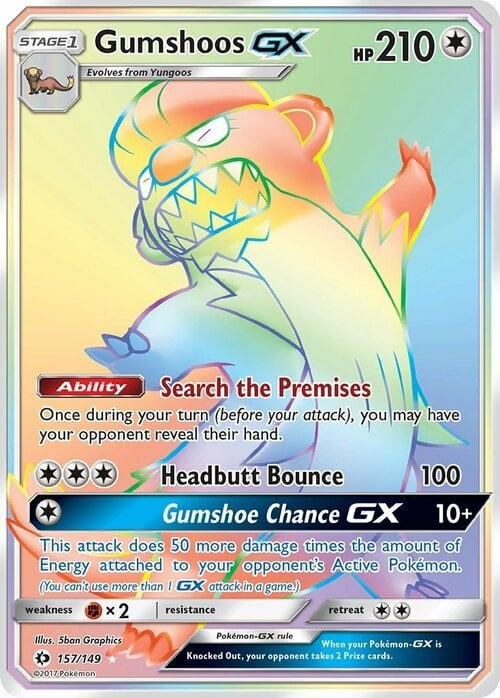 Gumshoos GX Rainbow - Sun & Moon Base Set