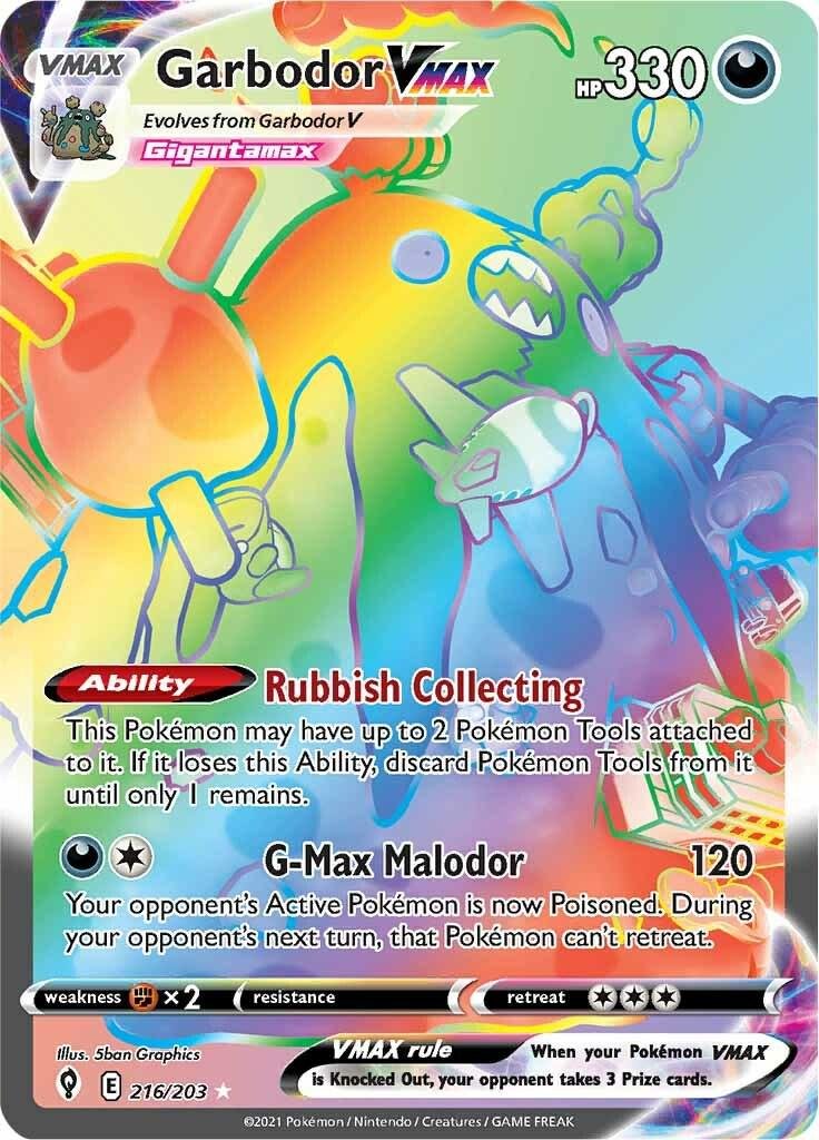 Garbodor VMAX Rainbow - Evolving Skies