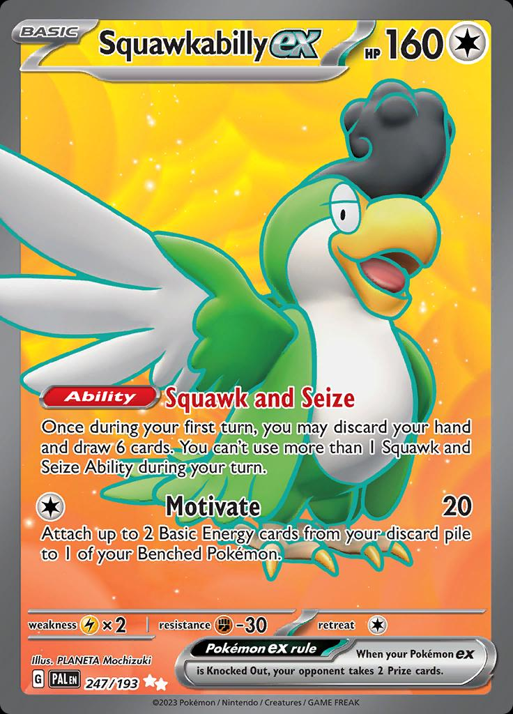 Squawkabilly EX Full Art - Paldea Evolved