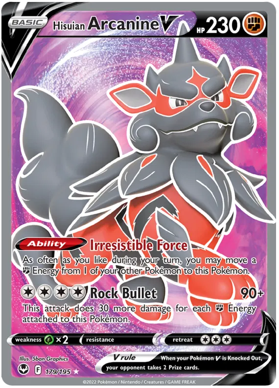 Hisuian Arcanine V Full Art - Silver Tempest