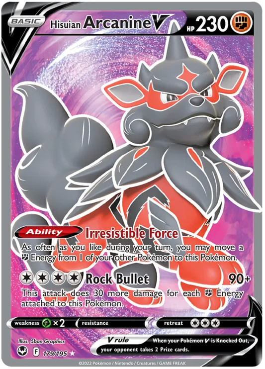 Hisuian Arcanine V Full Art - Silver Tempest