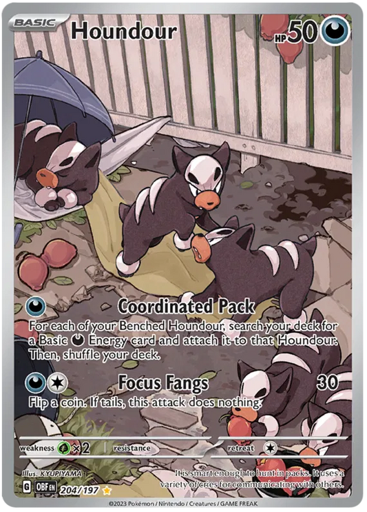 Houndour Illustration - Obsidian Flames