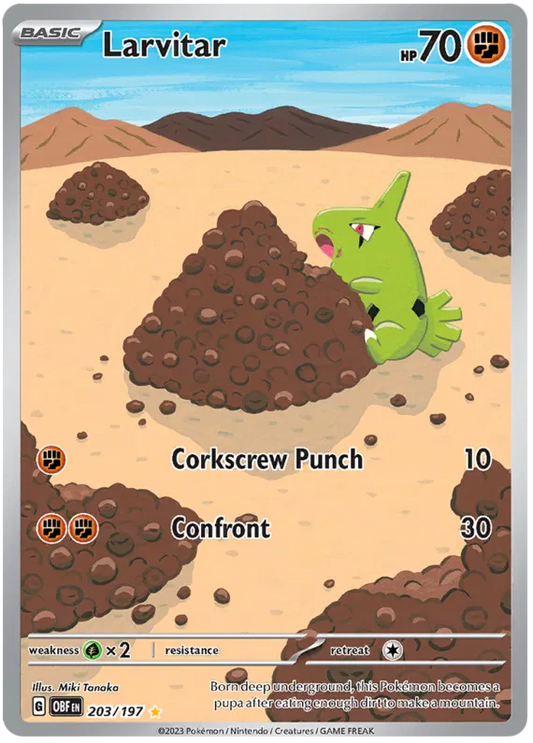 Larvitar Illustration - Obsidian Flames