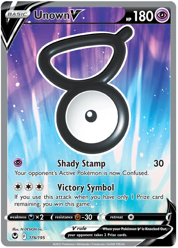 Unown V Full Art - Silver Tempest