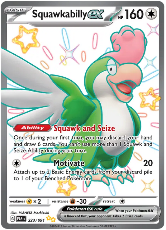 Squawkabilly EX Full Art Shiny - Paldean Fates