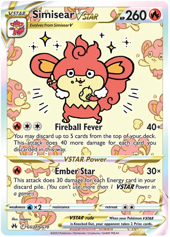 Simisear VSTAR Galarian Gallery - Crown Zenith