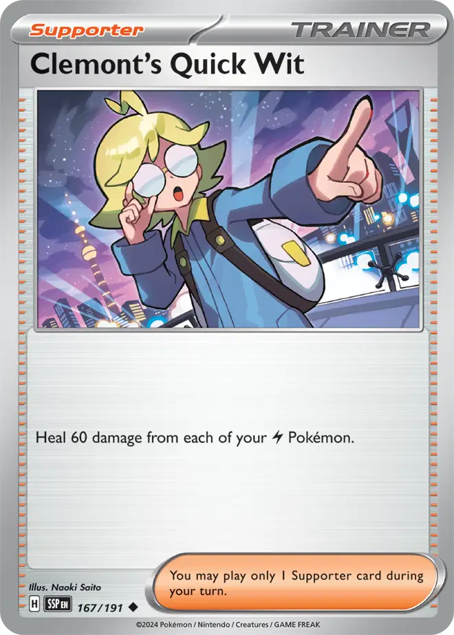 Clemont's Quick Wit Reverse Holografico- Surging Sparks