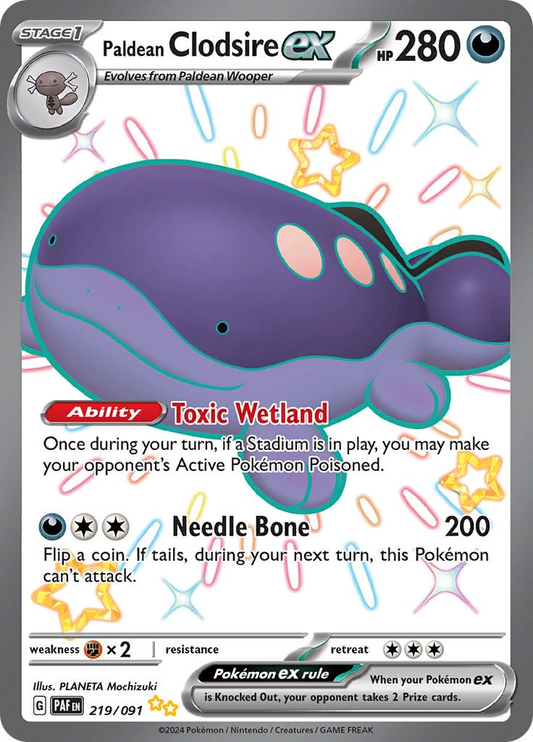 Paldean Clodsire EX Full Art Shiny - Paldean Fates