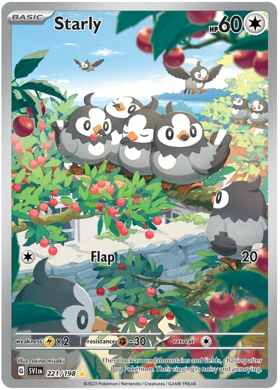 Starly Illustration - Scarlet & Violet Base Set
