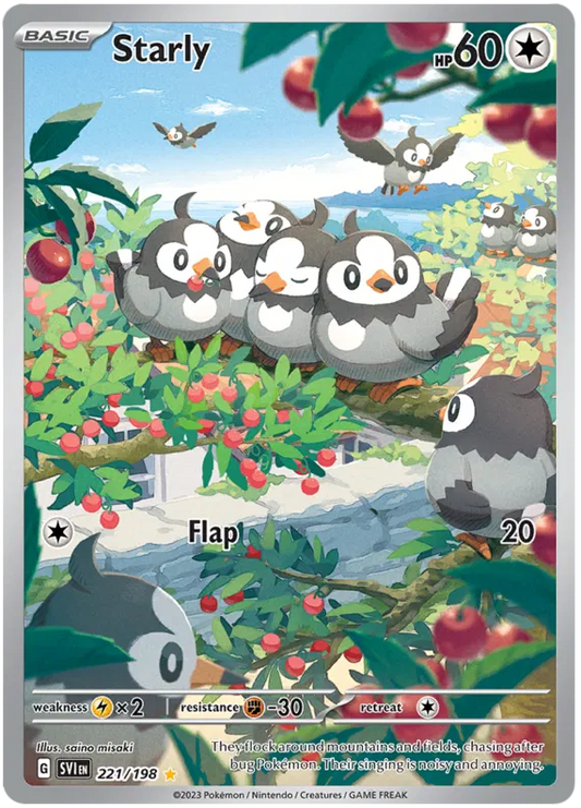Starly Illustration - Scarlet & Violet Base Set