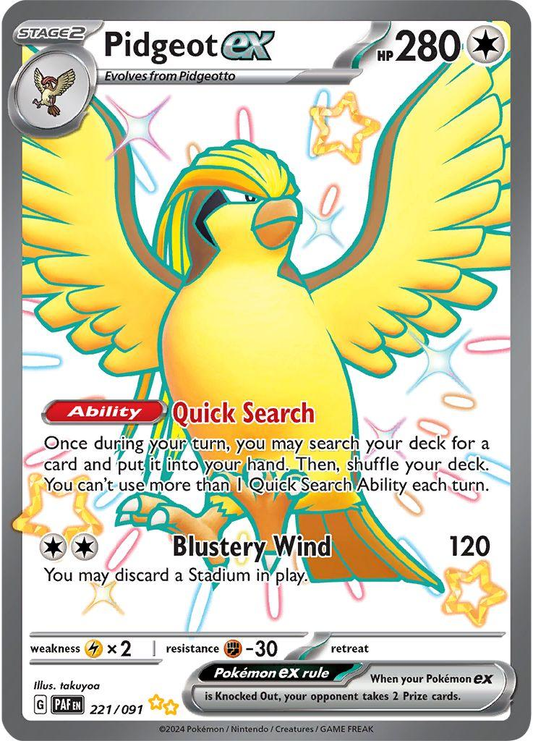 Pidgeot EX Full Art Shiny - Paldean Fates
