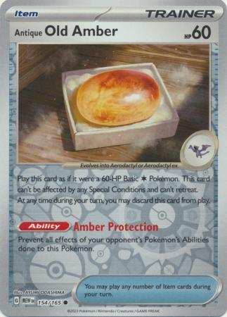 Antique Old Amber Reverse Holografico - Pokemon 151