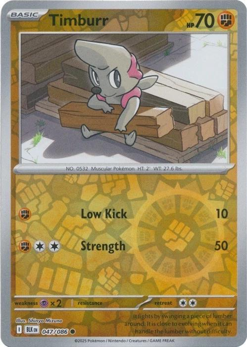 Timburr Reverse Holografico - Black Bolt