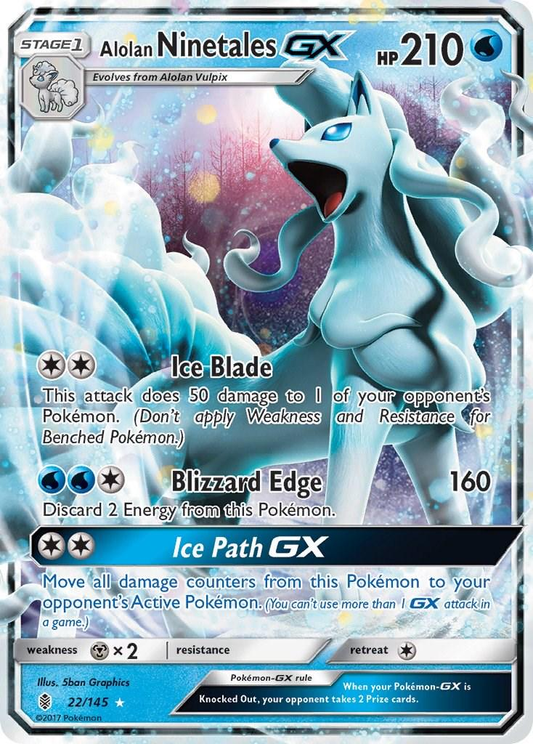 Alolan Ninetales GX (LP) - Guardians Rising