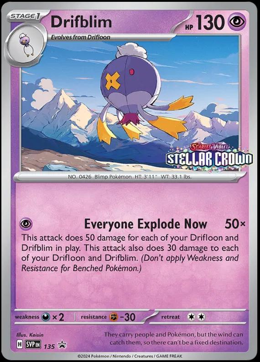 Drifblim Stamped Stellar Crown - Scarlet & Violet Promo